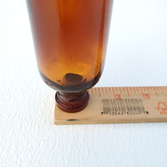 Old Lysol Glass Bottle Amber Brown 4 Inches Tall - Picture 7 of 8